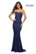 Picture of: Sweetheart Strapless Gown with Side Ruching in Navy, Style: 30502, Detail Picture 3