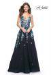 Picture of: Gorgeous Sequin Floral Lace Applique A-Line Tulle Prom Dress in Navy, Style: 32023, Detail Picture 3