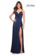 Picture of: Elegant Criss-Cross Ruched Bodice Jersey Dress in Navy, Style: 30571, Detail Picture 4