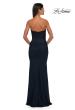 Picture of: Chic Metallic Net Jersey Dress with Flattering Ruching and Sweetheart Top in Navy , Style: 33007, Detail Picture 4
