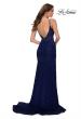 Picture of: Chic Long Stretch Lace Gown with Sheer Rhinestone Back in Navy, Style 29679, Detail Picture 5