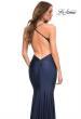 Picture of: Gorgeous Lace and Jersey Jewel Tone Prom Dress in Navy, Detail Picture 5