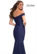 Picture of: Chic Off the Shoulder Evening Dress with Ruching in Navy, Detail Picture 5