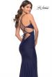 Picture of: Cut Out Long Soft Jersey Dress with Criss Cross Bodice in Navy, Style: 31360, Detail Picture 5