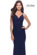 Picture of: Long Net Jersey Dress with Illusion Waist in Navy, Style: 31585, Style: 31585