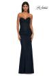 Picture of: Chic Metallic Net Jersey Dress with Flattering Ruching and Sweetheart Top in Navy , Style: 33007, Detail Picture 5