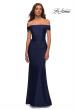 Picture of: Off the Shoulder Elegant Long Evening Gown in Navy, Detail Picture 6