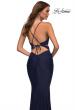 Picture of: Cut Out Prom Dress with Ruching and Open Back in Navy, Detail Picture 6