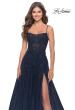 Picture of: Charming Tulle and Lace Gown with Illusion Bodice in Navy, Style: 31381, Detail Picture 6