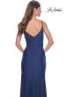 Picture of: Simple Jersey Gown with Deep V Neckline and Ruching in Navy, Style: 32115, Detail Picture 6