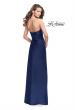 Picture of: Long Strapless Satin Prom Dress with Side Ruching in Navy, Style: 26017, Detail Picture 7