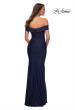 Picture of: Off the Shoulder Elegant Long Evening Gown in Navy, Detail Picture 7