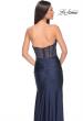 Picture of: Rhinestone Embellished Gown with Ruched Skirt in Navy, Style: 32316, Detail Picture 7