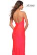 Picture of: Jeweled Rhinestone Strap Long Prom Dress in Neon in Neon Coral, Detail Picture 2