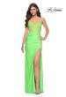 Picture of: Neon Illusion Lace Bodice Prom Dress with Rhinestones in Bright Green, Style: 32321, Detail Picture 13