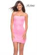 Picture of: Neon Short Simple Sequin Dress with Square Neckline in Neon Pink, Main Picture