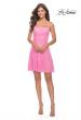 Picture of: Short Modern Skater Dress in Bright Colors in Neon Pink, Style: 31077, Detail Picture 8
