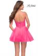 Picture of: Corset Fit and Flare Dress with V Neckline in Neon Pink in Neon Pink, Style 30942, Detail Picture 2