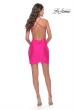 Picture of: Open Back Mini Dress with Knot Front Detail in Neon Pink in Neon Pink, Style: 30981, Detail Picture 2