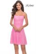 Picture of: Short Modern Skater Dress in Bright Colors in Neon Pink, Style: 31077, Detail Picture 2