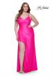 Picture of: Rhinestone Embellished Jersey Dress with Lace Illusion Back in Neon Pink, Style: 31309, Detail Picture 2