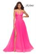 Picture of: Neon Pink Tulle A-line Prom Dress with Corset Sheer Bodice in Neon Pink, Main Picture