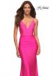 Picture of: Neon Jersey Dress with Rhinestone Beaded Top and V Neck in Pink, Style: 30601, Main Picture