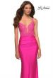 Picture of: Neon Prom Dress with Beautiful Lace Bodice and Jersey Skirt in Pink, Style: 30606, Main Picture