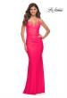 Picture of: Neon Stunning Luxe Jersey Dress with Deep V Neckline in Neon Pink, Main Picture