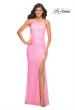 Picture of: Neon Pink High Neck Sequin Gown with Open Back in Pink, Style: 30638, Main Picture