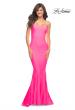 Picture of: Neon Pink Chic Jersey Gown with Sweetheart Neckline in Pink, Style: 30648, Main Picture