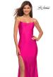 Picture of: Jeweled Rhinestone Strap Long Prom Dress in Neon in Neon Pink, Main Picture