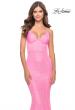 Picture of: Fitted Stretch Sequin Dress with Open Back and Defined Cups in Neon in Neon Pink, Style: 31199, Main Picture