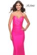 Picture of: Jersey Dress with Criss Cross Bodice and Jeweled Straps in Neon in Neon Pink, Style: 31222, Main Picture