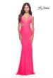 Picture of: Prom Dress with Cut Out Sides and Low Open Back in Neon in Neon Pink, Style: 31428, Main Picture