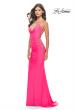 Picture of: Unique Jersey Dress with Open Criss Cross Sides in Neon in Neon Pink, Style: 31438, Main Picture