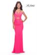 Picture of: Cut Out Long Soft Jersey Dress with Criss Cross Bodice in Neon in Neon Pink, Style: 31442, Main Picture