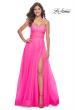Picture of: Neon Strapless Sweetheart A-Line Corset Prom Dress in Neon Pink, Style: 32341, Main Picture