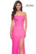 Picture of: Stretch Lace Prom Dress with Boning Detail on Bodice in Pink, Style: 32423, Main Picture