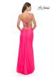 Picture of: One Shoulder Dress with Side Cut Out and Rhinestone Bodice in Neon Pink, Style: 31600, Detail Picture 8