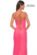 Picture of: Fishnet Rhinestone Fitted Dress with Bustier Top and High Neckline in Neon Pink, Style: 32227, Detail Picture 8
