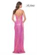 Picture of: Bustier Sequin Neon Prom Dress with Lace Up Back in Neon Pink, Style: 31965, Detail Picture 16