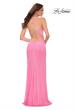 Picture of: Neon Sequin Prom Dress with Square Neckline in Neon Pink, Style 29986, Back Picture