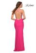 Picture of: Neon Prom Dress with Knot at Waist and Open Back in Pink, Style: 30611, Back Picture
