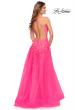 Picture of: Gorgeous Lace and Tulle Ball Gown with High Slit in Neon Pink in Neon Pink, Style: 30693, Back Picture