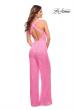 Picture of: Neon Pink Sequin Jumpsuit with Criss Cross Back in Neon Pink, Style: 30811, Back Picture