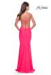Picture of: Prom Dress with Cut Out Sides and Low Open Back in Neon in Neon Pink, Style: 31428, Back Picture