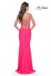 Picture of: Modern Jersey Dress with Twist Band Details in Neon in Neon Pink, Style: 31439, Back Picture