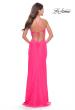 Picture of: Soft Jersey Dress with Knot Detail on Bust and Hip in Neon in Neon Pink, Style: 31446, Back Picture