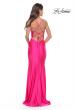Picture of: Knot Detail Jersey Dress with Cut Out in Neon Pink, Style: 31575, Back Picture